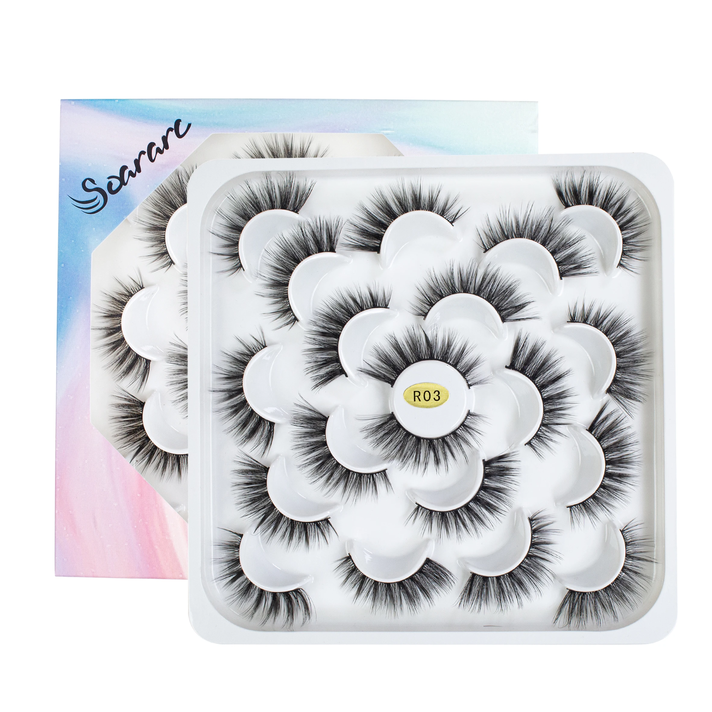 

wholesale 10pairs faux mink eyelash vendor private label eye lash, Black