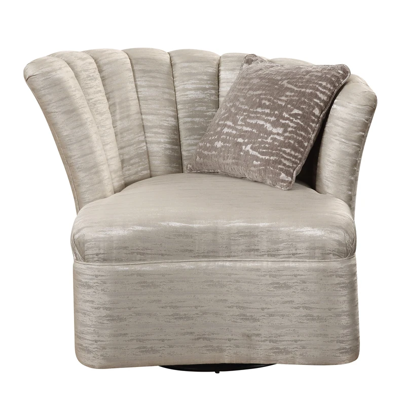 

Swivel Scandinavian Vintage Armchair Nordic Accent Relax Leisure Arm Chair, Beige