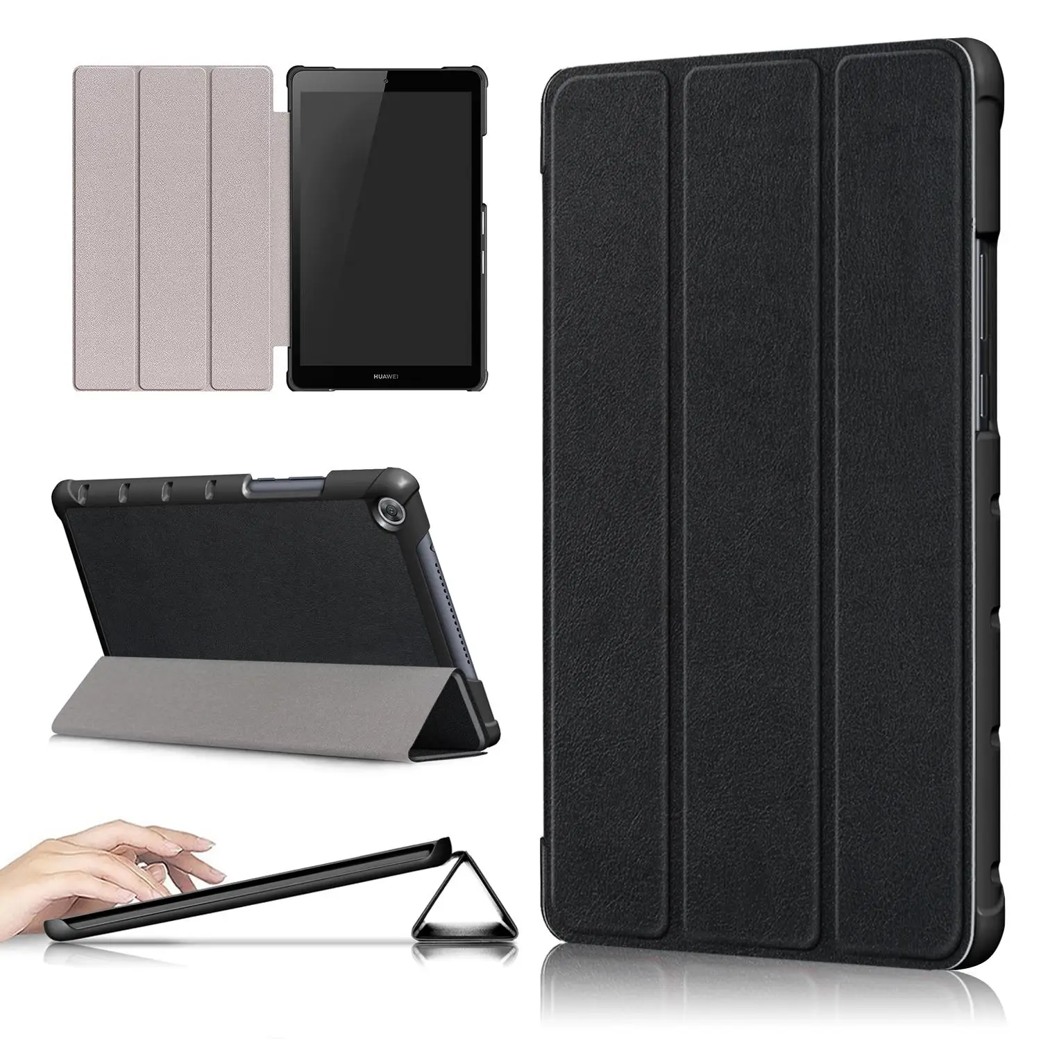 

tri-fold pu leather case for Huawei mediapad M5 lite 8.0 tablet,for M5 8 Inch