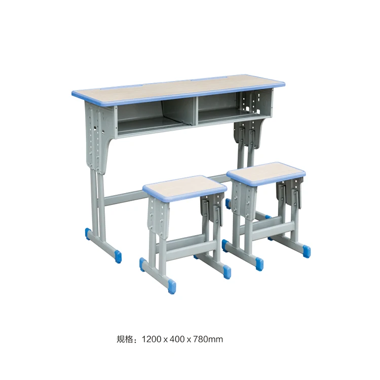 
Free sample modern factory price classroom furniture double student school desk and chair 