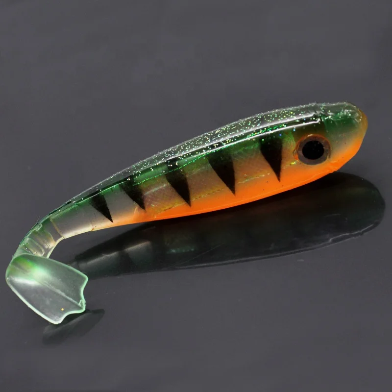 

Wholesale Freshwater Sea Fishing 6cm 9cm 12cm Rainbow Fish Lure Duck Web Tail Soft Bait, 5 color