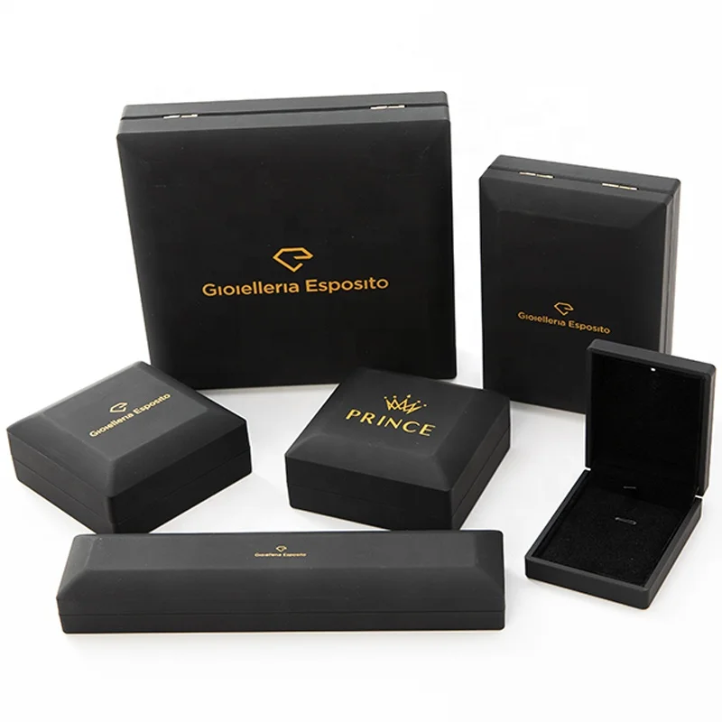 

Custom logo printed luxury led jewelry box with LED light, Black,red,blue or pantone color