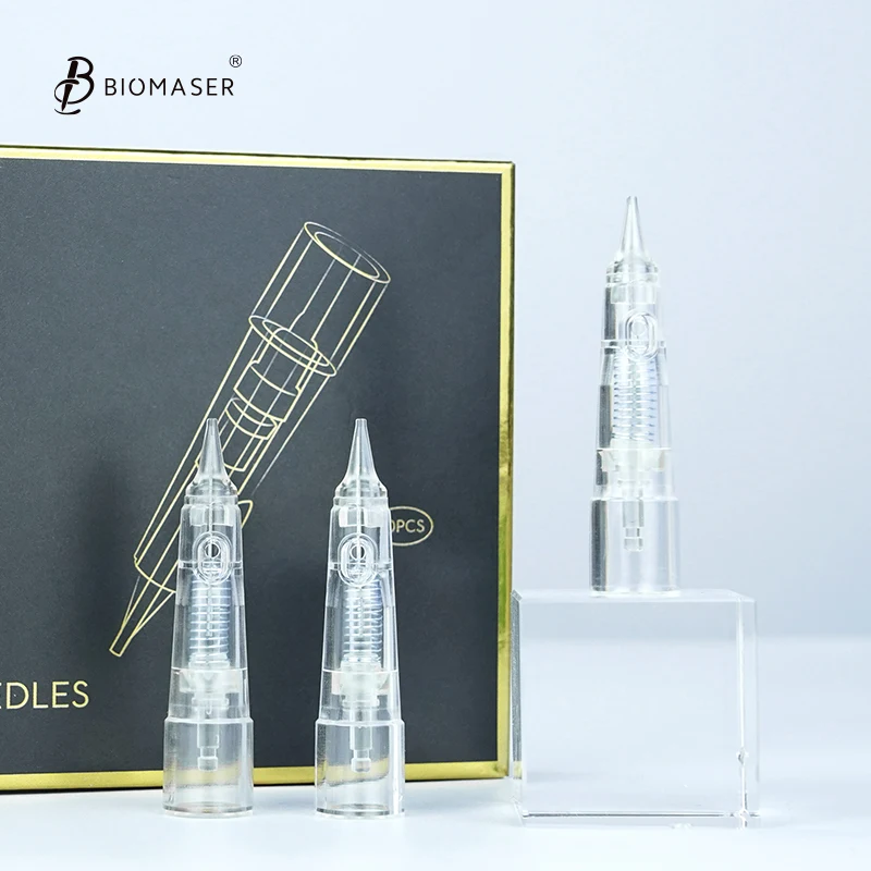 

Biomaser pmu supplies needles tattoo needles cartridge with anti back flow membrane for permanent makeup, Transparent