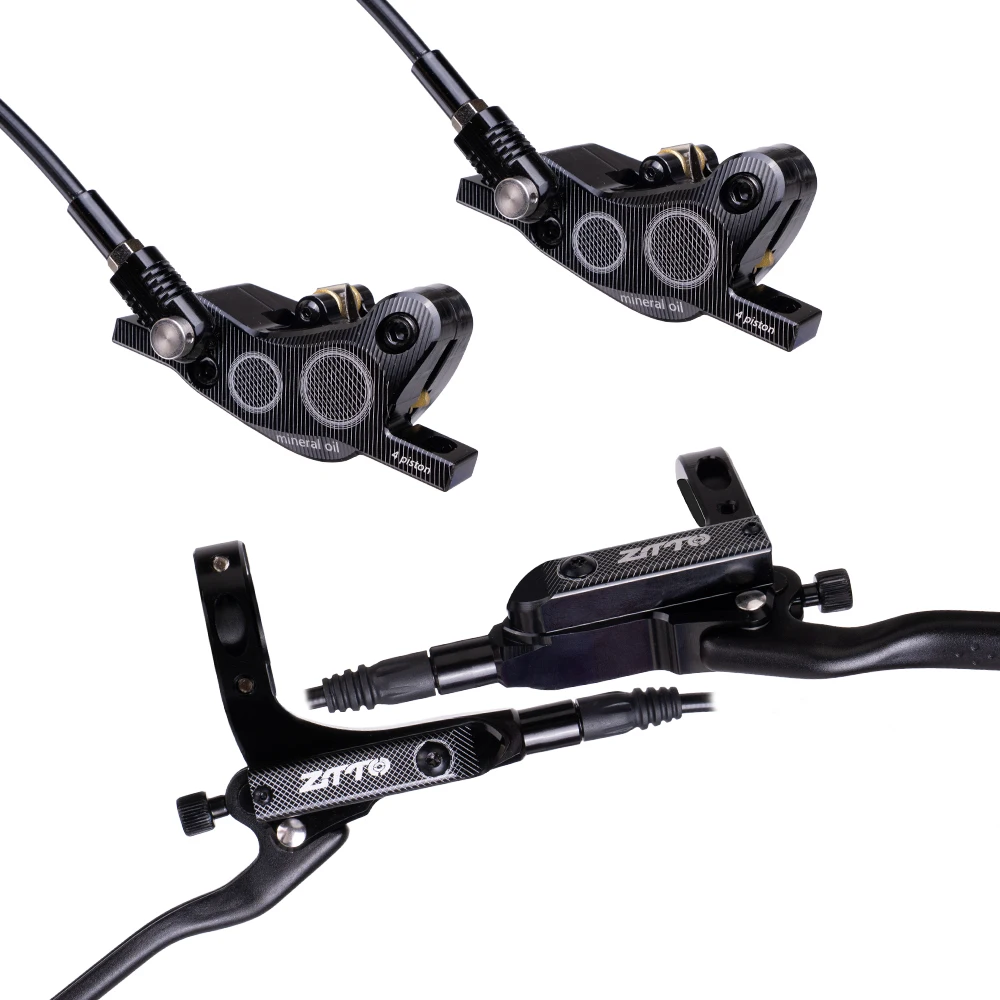 

ZTTO Mountain Bicycle Parts Colorful 4 Piston Hydraulic Disc Brake M840 With Cooling Full Meatal Pads, Black blue red purple