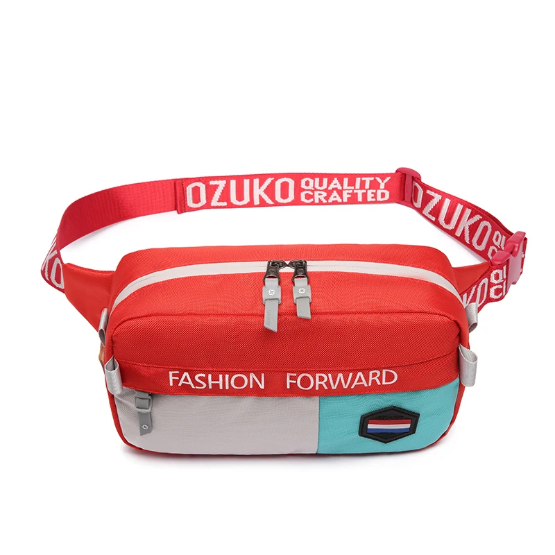 

New trendy design custom print waterproof chest bag durable running sports pouch men sport fanny pack custom waist bag, Black,grey,red,blue