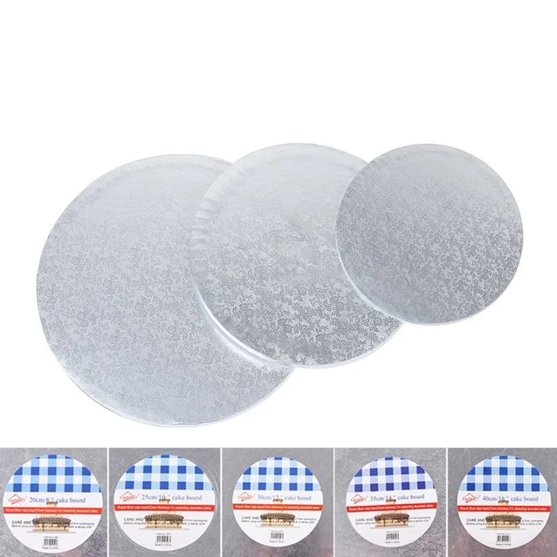 Round Silver Cake Base Board Drum Cake Circles For Decorating