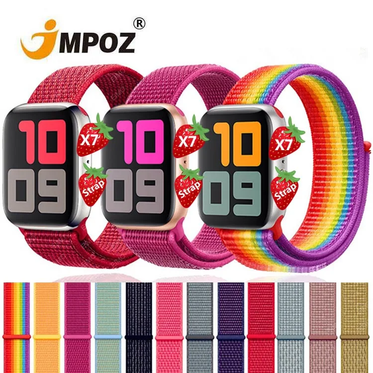 

Nylon Wristbands For Apple Watch Band 38/40mm 42/44mm,Woven Nylon Sport Loop Replacement Strap For W26 T500 X7 W46 Watch Band