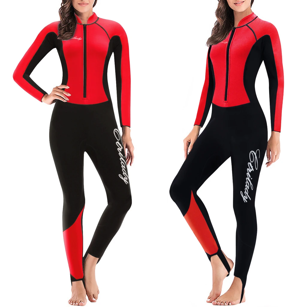 

Custom Women Diving Suits Long Sleeve One Piece Surfing Swimming Wetsuit