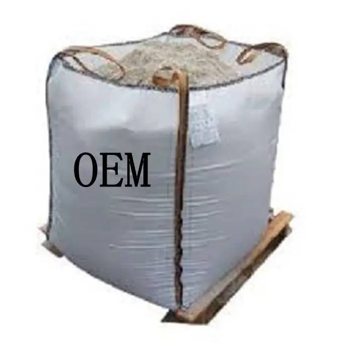 2024 Custom Weight Big Bag Big Jumbo Sand Bag PP Woven Jumbo Bag Cement PP Woven Inner Corner 1 Ton 1000kg Breathable 4 Loops