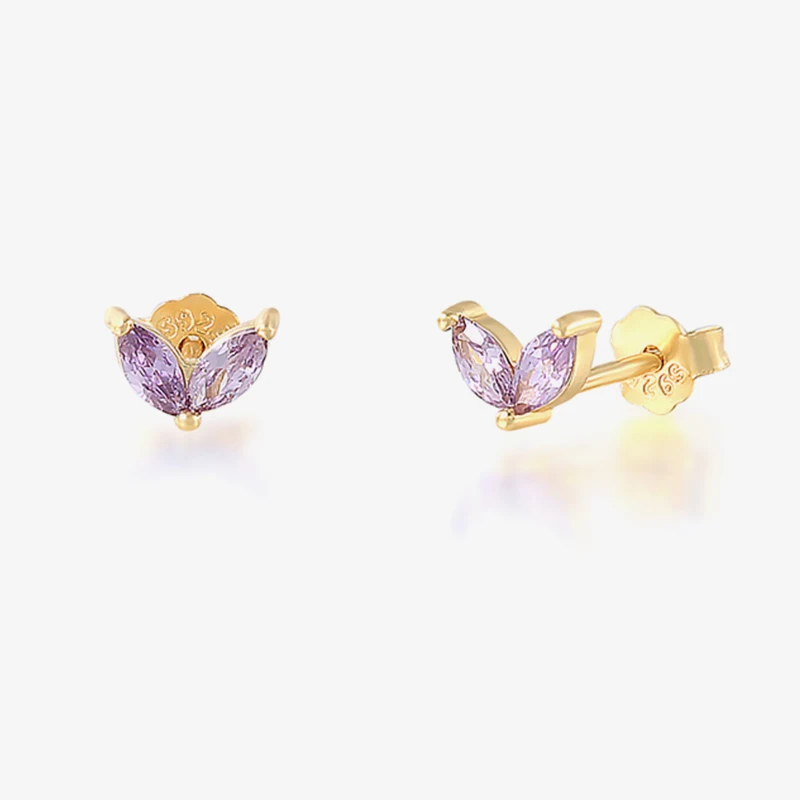 

CANNER 18K Gold-plated Horse Eye Multi-color Diamond S925 Sterling Silver Stud Earrings for women