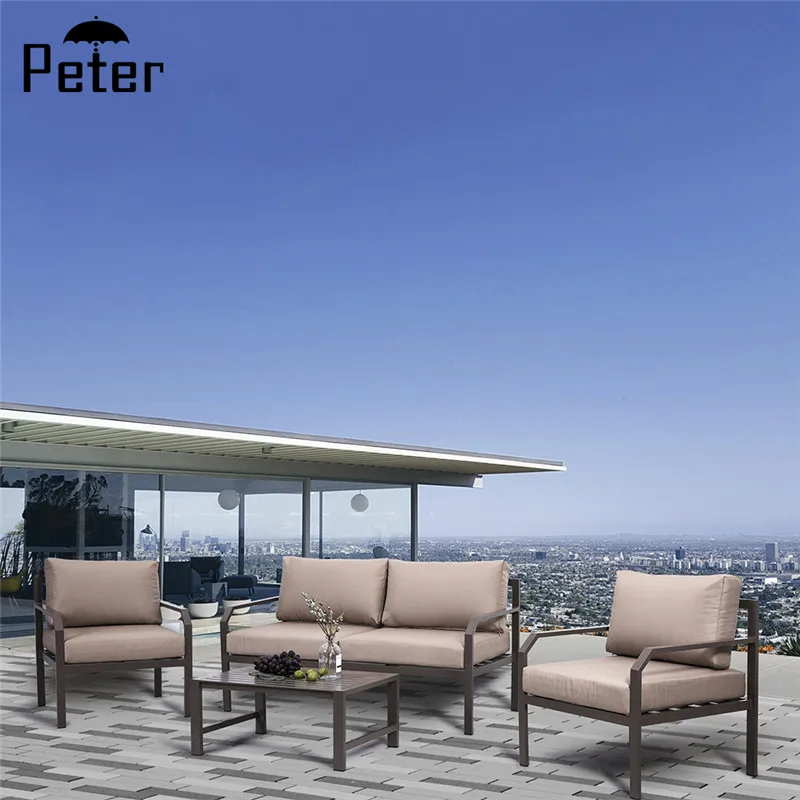 Alu Cushion Outdoor Lounge Couch Furniture 4 Piece Patio Set