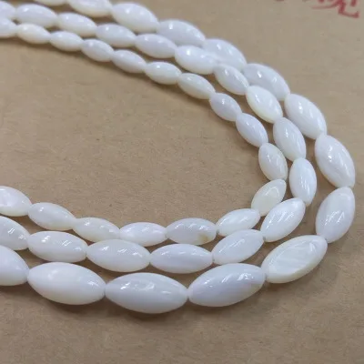 

Hot Sale 4*7mm 5*12mm DIY Jewelry Accessaries Natural Freshwater Shell White Oval Beads For Jewelry Findings, As picture show