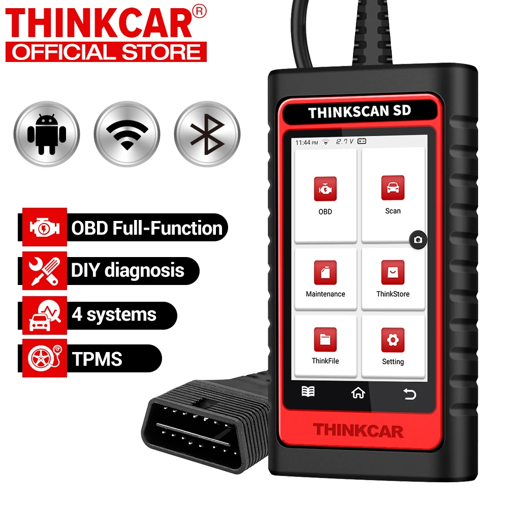 

THINKCAR THINKSCAN SD4 Code Reader Engine TCM ABS SRS OBD2 Scanner 28 Reset (3 FREE Optional) TPMS SAS IMMO Diagnostic Scan Tool