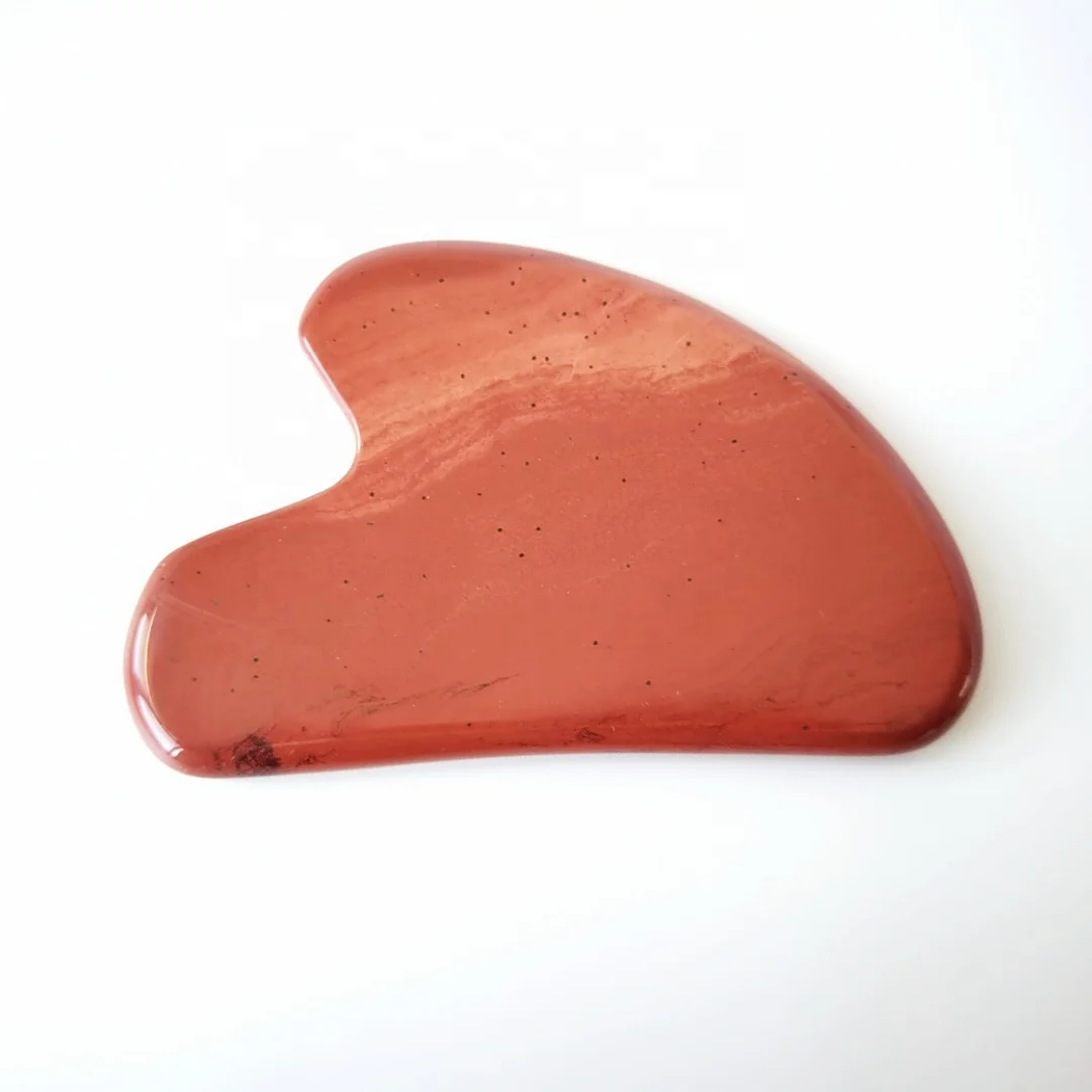 

Natural red jasper Fashionable Design Heart Shaped Guasha for Face