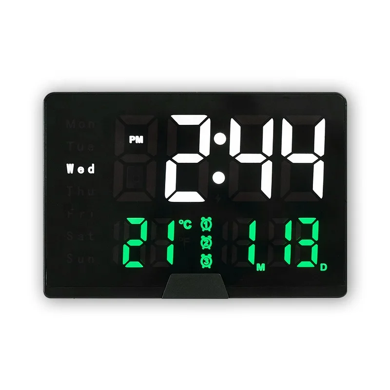 

Simple narrow frame LED electronic clock Bedside Alarm Clock large screen temperature week multifunctional clock