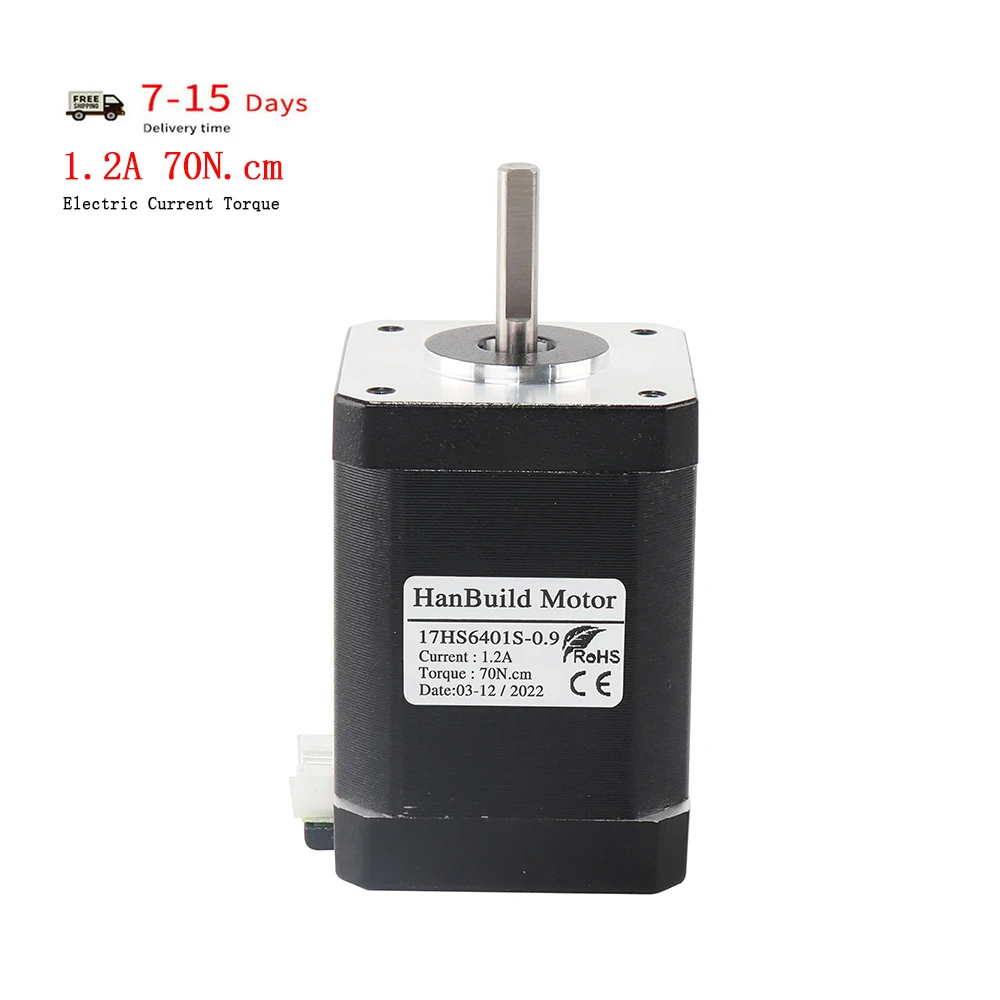 

HanBuild 2 phase 17HS6401S-0.9 degree 42BYGH nema17 stepper motor 70N.cm 1.7A 3D printer monitoring equipment 42 stepper motor