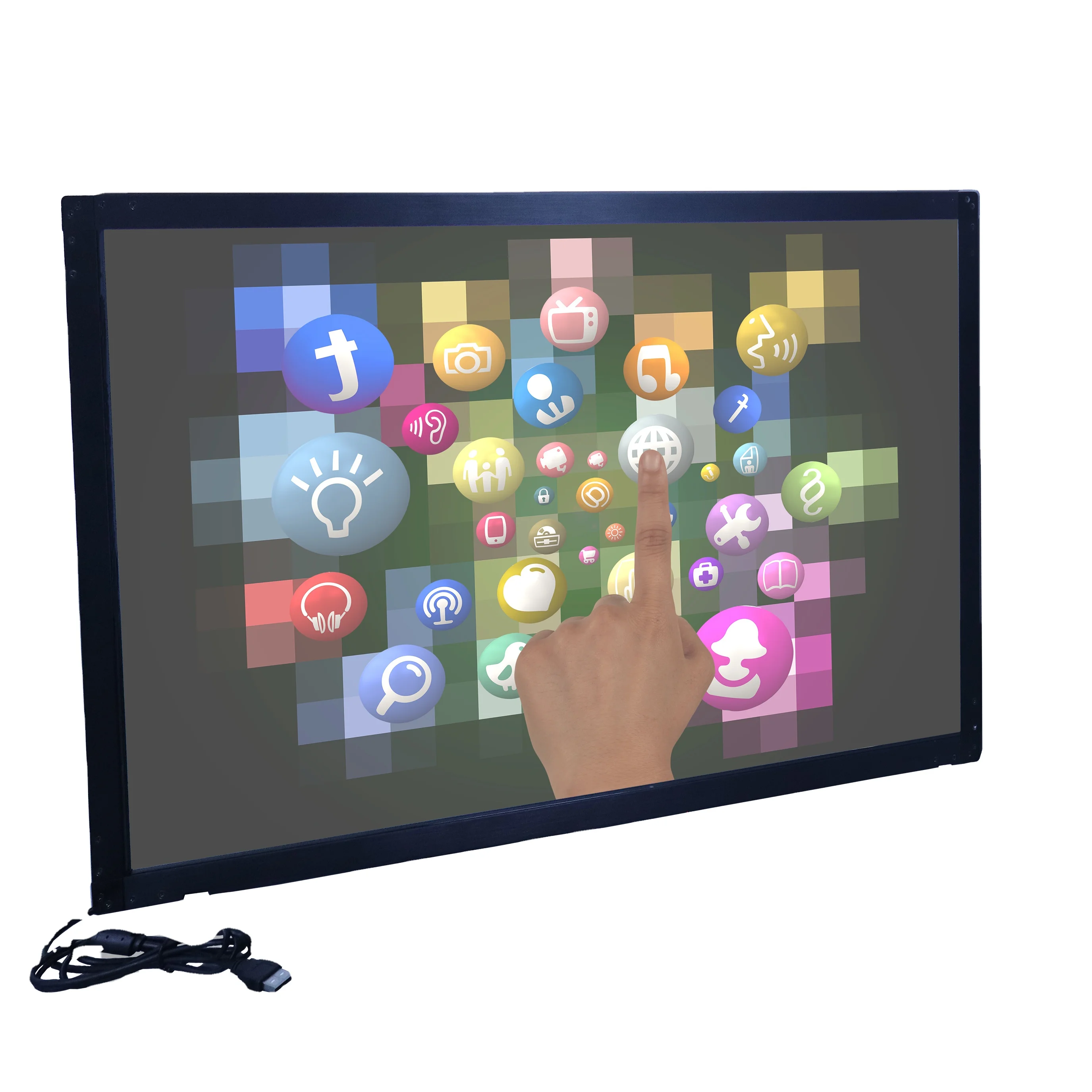 

85 inch Multi-touch ir touch screen overlay frame, Black color