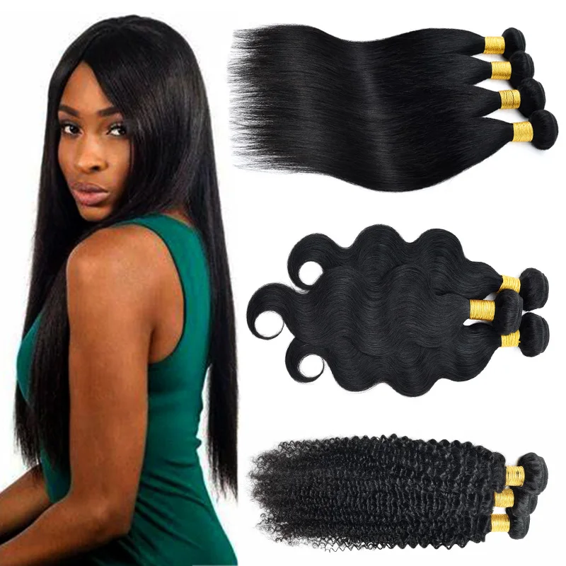 

Brazilian Hair Kinky Curly Human Hair Weave Bundles Natural Color Raw Cuticle Aligned Human Hair Extension, Natutal black