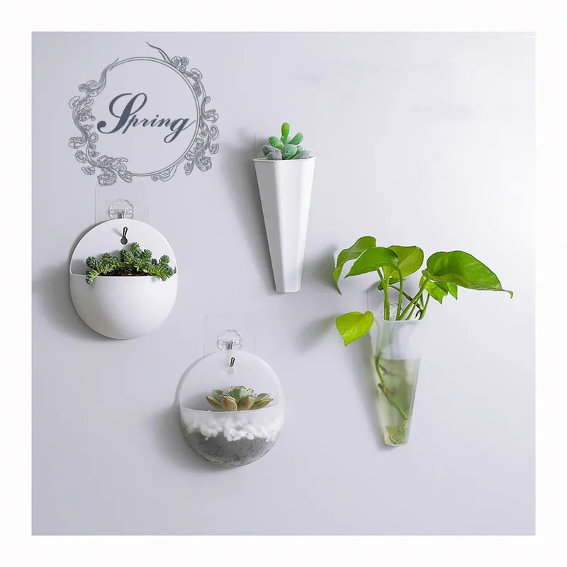 

Anti-ceramic hanging planter plastic Vases for Planting flowers succulents Modern Decorations Rattan-like Unbreakable, Transparent, white