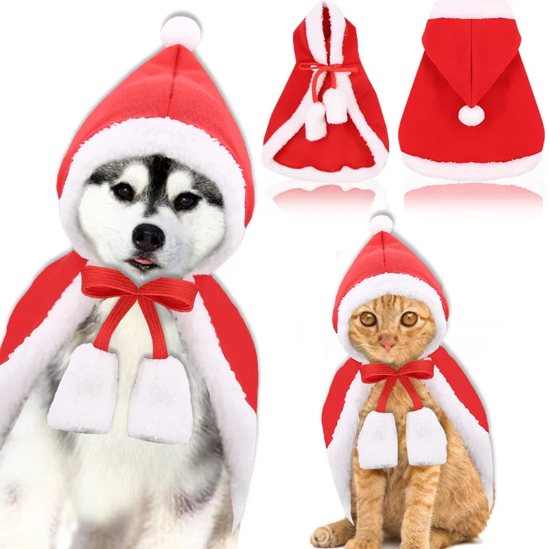 

Dog clothes autumn winter new cat accessories pet cat Christmas Little Red Hat Cape