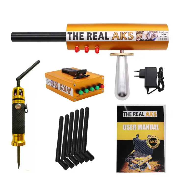 

The Real AKS Long Range Gold Detector 6 Antennas Plastic Case for Silver Gem Diamond Golden + Filter