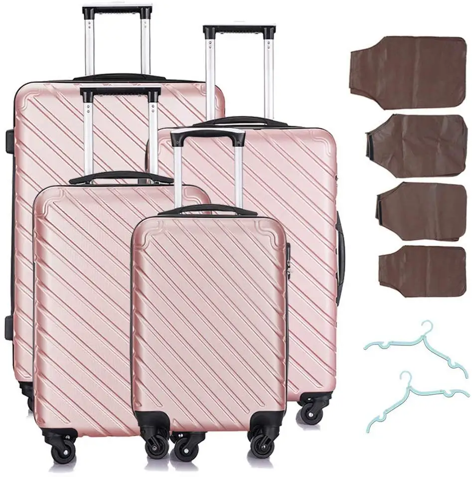 

Free shipping for Distric 6 area from US within 24hours Trolley spinner Hardshell 4 Pcs Luggage Set for Travel, Optional