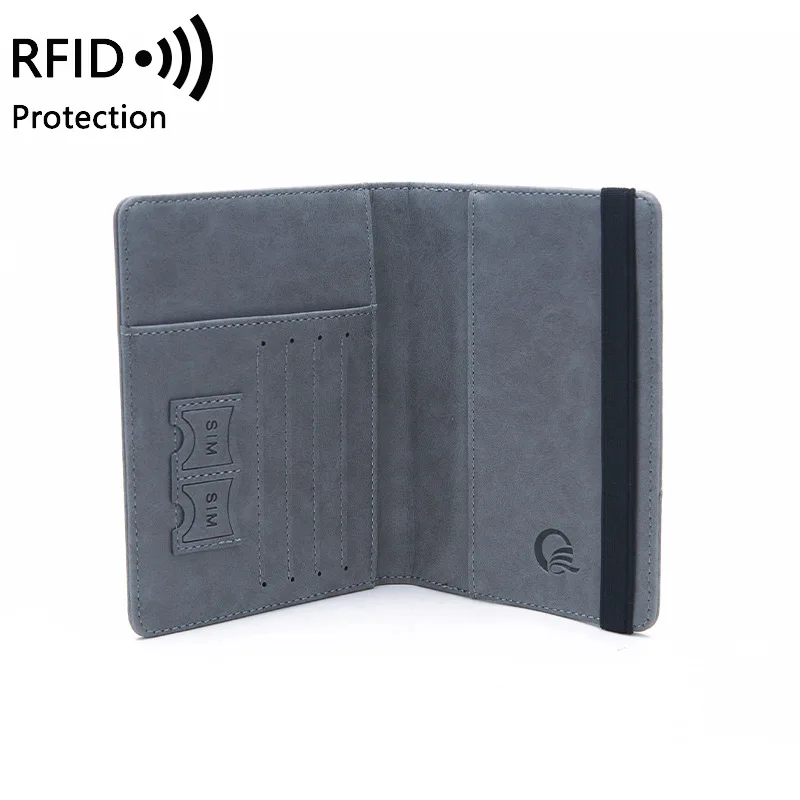 

Amazon Hot sale Customized Logo PU Rfid Blocking Wallet Sublimation Passport Cover Blanks Case Genuine Leather Passport Holder