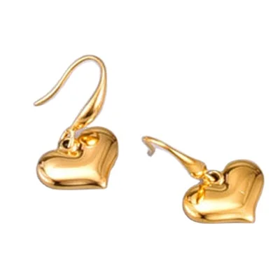 

Wholesale Statement Earrings 18K Gold Plated Stainless Steel Heart Pendant Earring