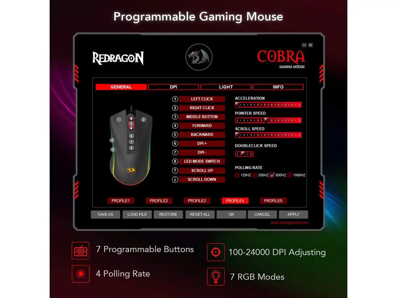 High Quality Rgb Cobra M711 Gaming Mouse Buy Rgb Mouse,Mouse Rgb,Zowie Mouse Gaming Mouse Rgb