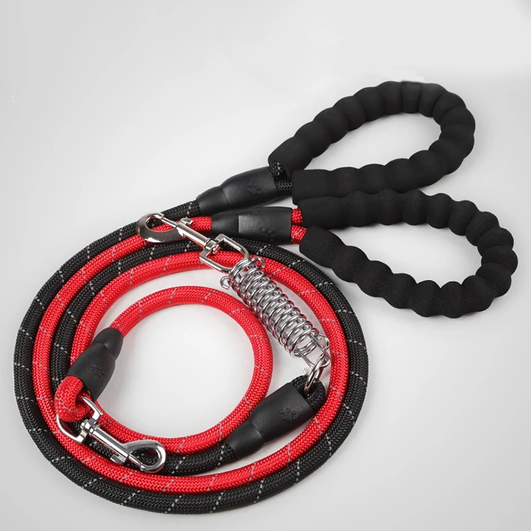 

Dog Leash EVA BIg Dog Nylon Reflective Spring Explosion-proof Leash Round Rope, As pictures show