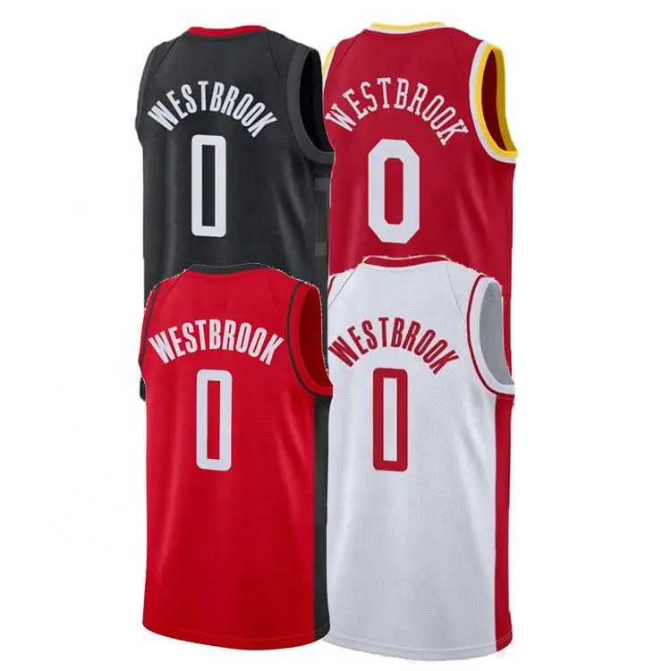 

Small Moq Latest Design Stitched Men's #0 Russell Westbrook Custom Basketball Jerseys/Wear