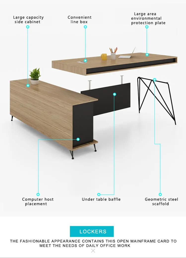 Simple Office Table Office Furniture Executive Table Wholesale Wooden