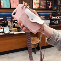 

Fashional girl card holder housing cross body back cover phone case for iphone 6 6s 7 8 plus x xr xs max