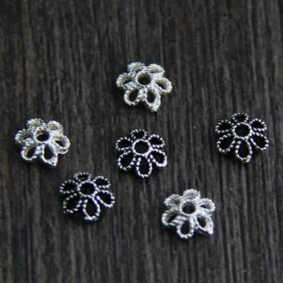 

5.5mm 925 Sterling Silver Flower Loose Spacer Bead Caps DIY Jewelry Findings