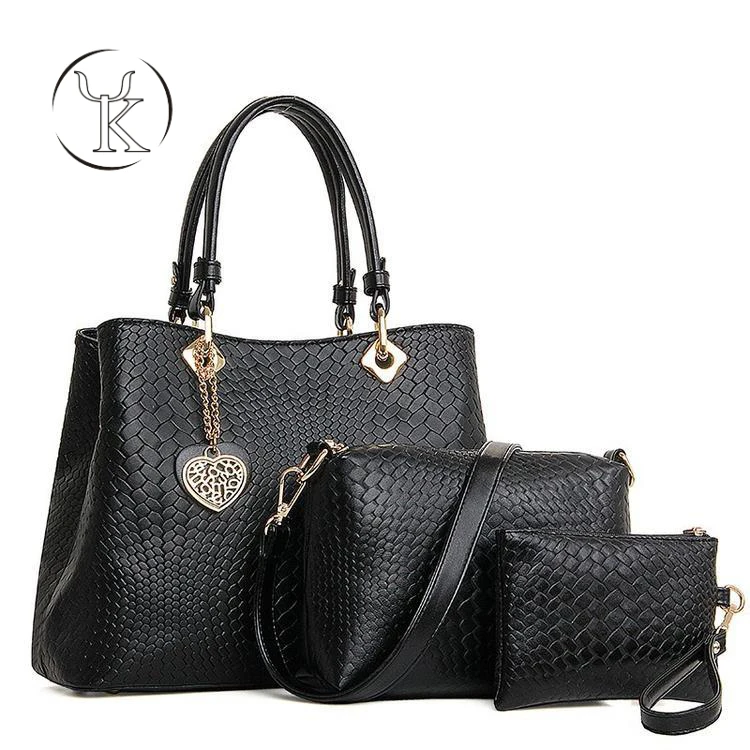 

3 Set Classic Female Stylish Woven Pattern Style Hand Bag