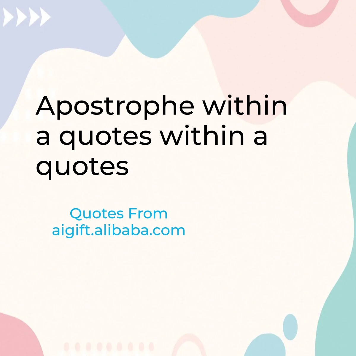 apostrophe within a quotes within a quotes