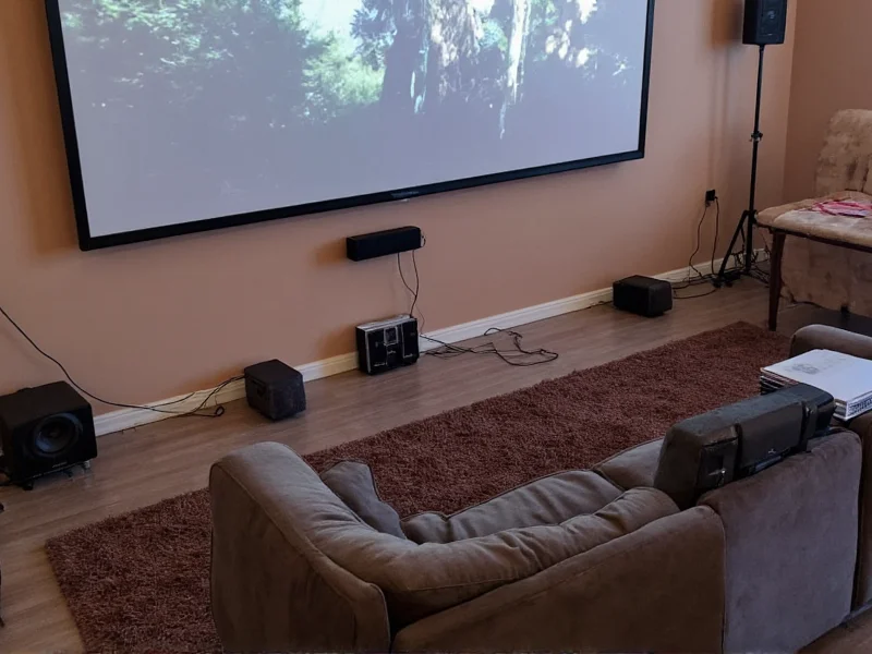 DIY home theater projector setup with sound system