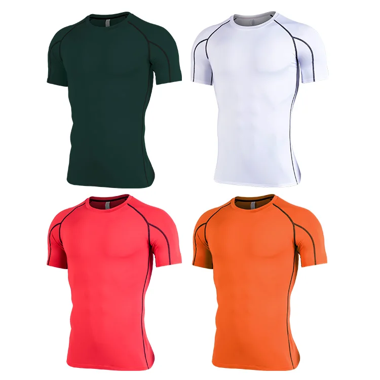 

New style fitness t-shirt short sleeve sport shirt breathable and fast drying fitness men's t-shirt