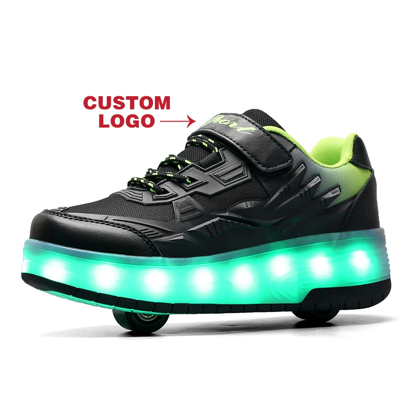 

Custom Roller Shoe Sneakers Skates Charging Switch Ultra-light Adult Kids New Fashion Glowing Colorful Child Shoes