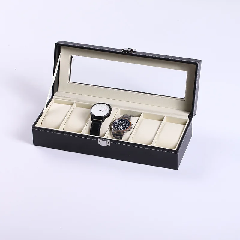 

High Quality Luxury Black PU Watch Display and Organizer Box