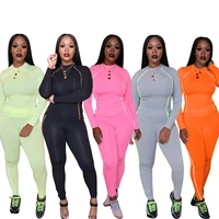 

2020 Women 2 Piece Set Tracksuits Outfits Solid Two Piece Set Women Clothing