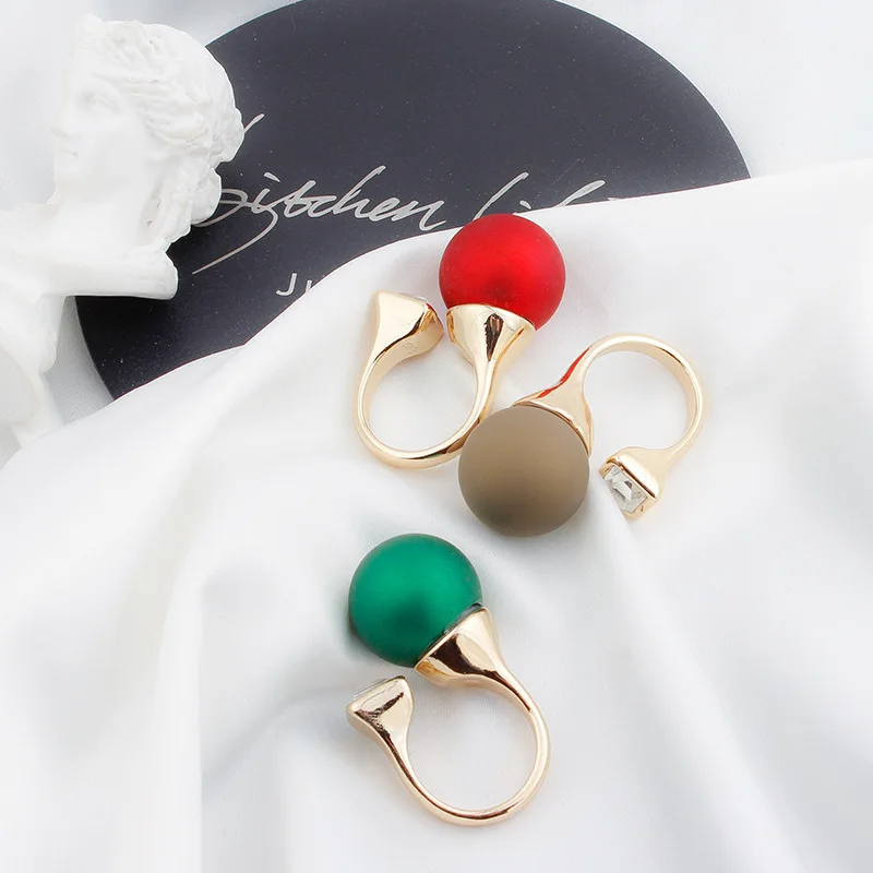 

OUYE 2021 New Trend Alloy Color Ring Female Party Retro Hip Hop Index Finger Ring Jewelry Wholesale, Colorful