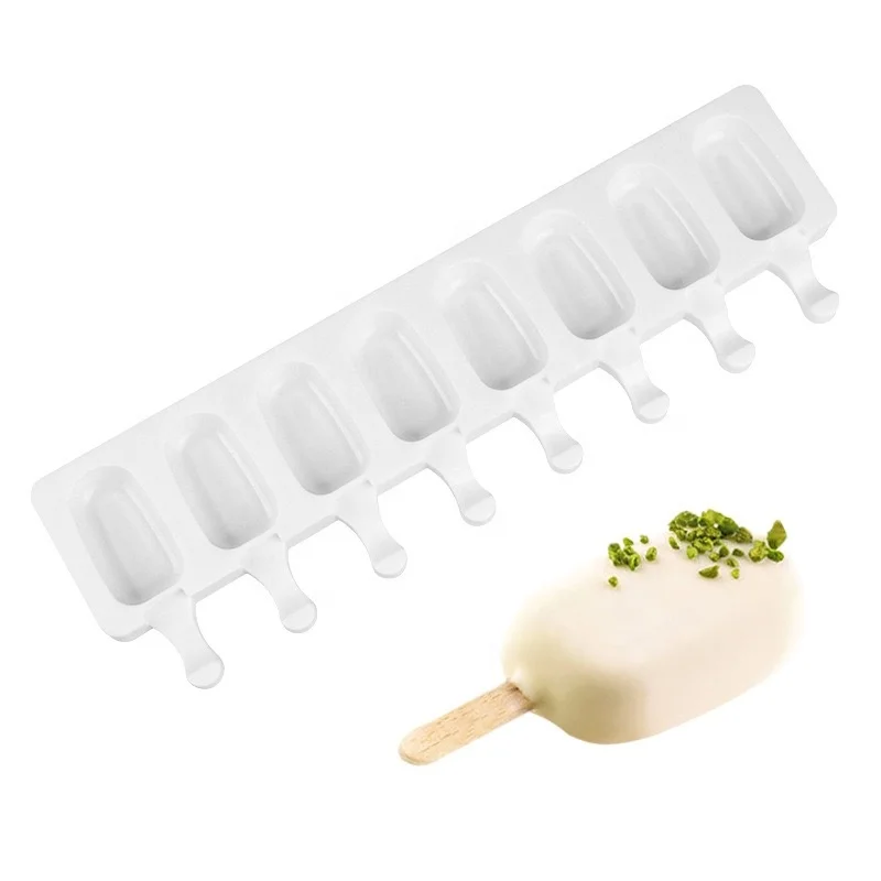 

Non-toxic High Quality silicone ice Cream Maker 8 Cavity Silicone Ice Cream Molds Kitchen Accessories, Customized