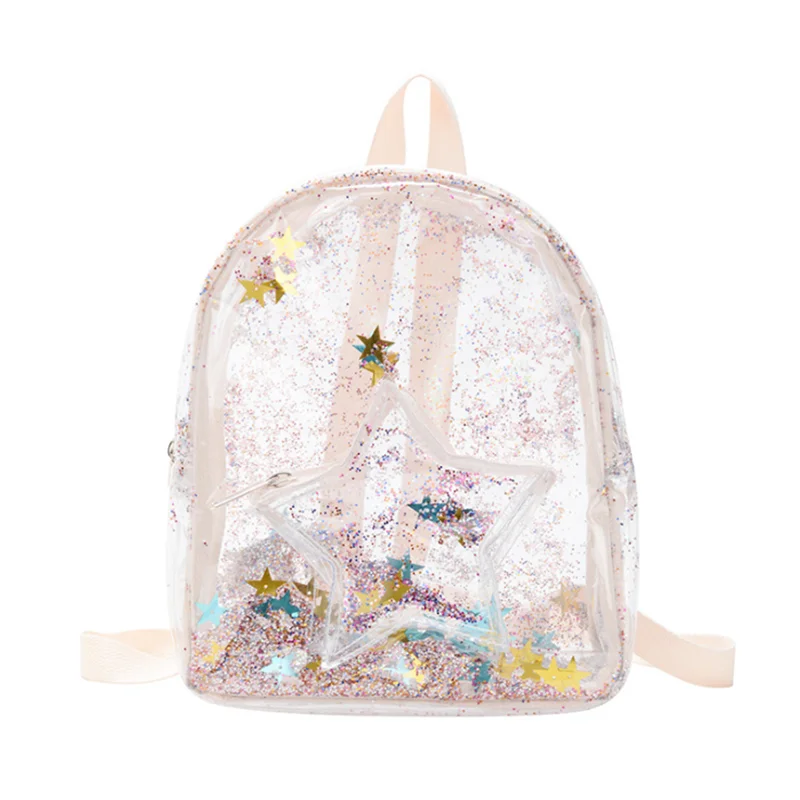 

Hot Sale Cute Laser Jelly Bag Baby Toddler Transparent PVC material Kindergarten Schoolbag backpack children kids