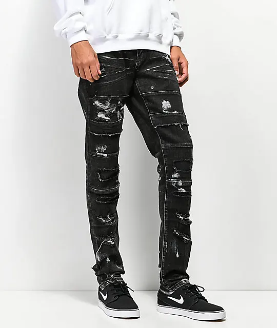 black jeans with white paint