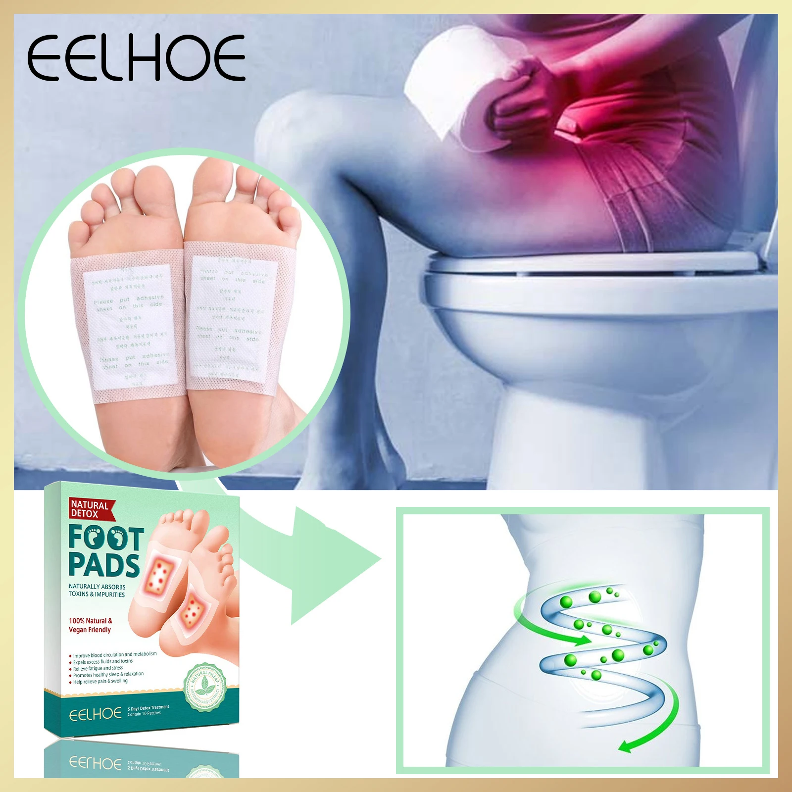 

Ginger Foot Pads for Better Sleep and Anti-Stress Relief Natural Bamboo Vinegar and Ginger Powder Premium Ingredients Foo