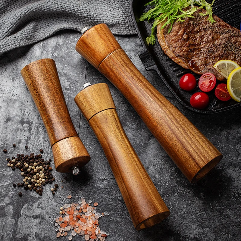 

Best Selling Pepper Grinders wooden Salt and Pepper Grinder Set of 2, Natural
