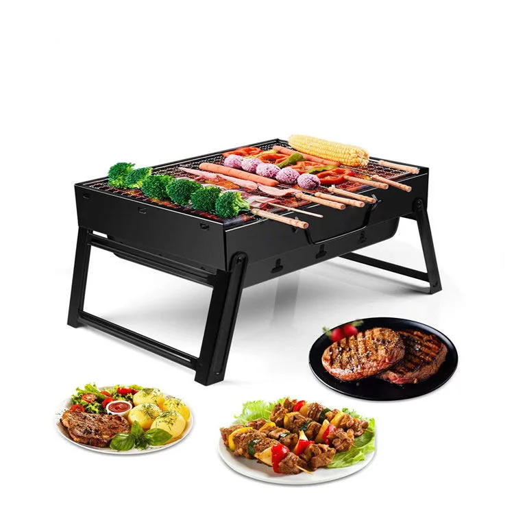 

2021 hot sale cheap 2 people Basket Kitchen Tool BBQ Grill, Black