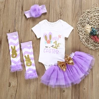 

High quality baby girls Easter Day boutique outfits kids girls clothes wholesale children's bunny clothing set