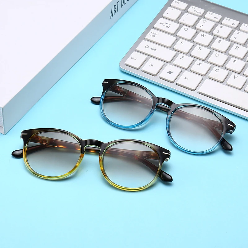 

UNOC Fashion Trendy Colorful Round Frame Women Ajustable Reading Glass Men 1.50 Reading Glasses, Picture